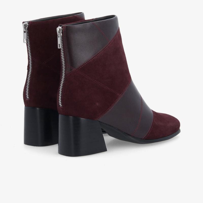 SKARA PATCH BOOTS W - SUEDE/NAPPA - ROUGE